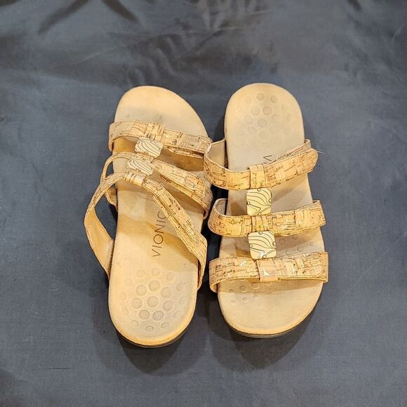 VIONIC AMBER GOLD CORK SYNTHETIC WOMEN"S SANDAL - Picture 8 of 14